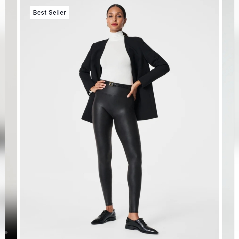Spanx Faux Leather Leggings Size M